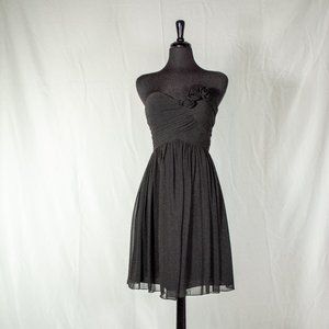 Bill Levkoff black strapless sample dress